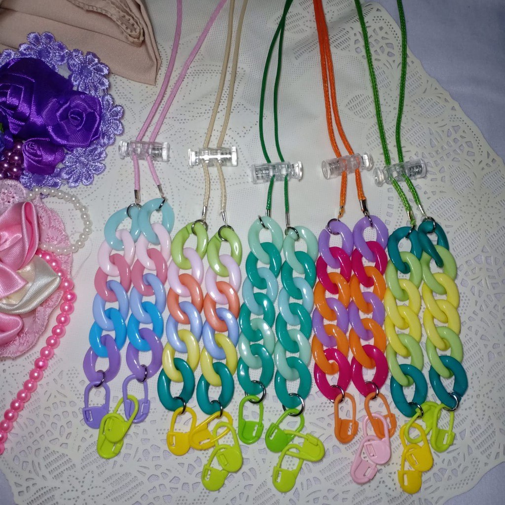 STRAP MASK 2IN1 KONEKTOR MASKER HIJAB RANTAI PLASTIK (VAR.2)
