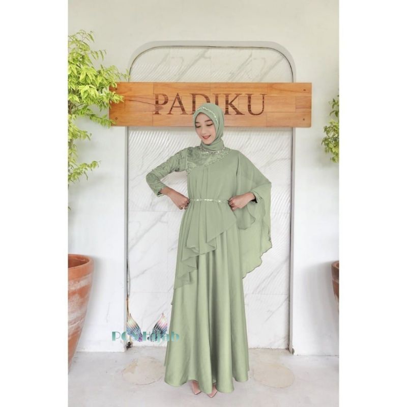 Rizkiya Maxy Tile Dress Brokat Kondangan Modern Warna Sage Green Gamis Bisa 10 Look Dress Wisuda Gaun Tunangan Gamis Remaja Muslimah Gamis Broklat Super Jumbo Xxxl LD 130CM Gamis Kondangan Cantik Dress Muslim Jumbo Gamis Lebaran Syar'i Outfit Bridesmaid