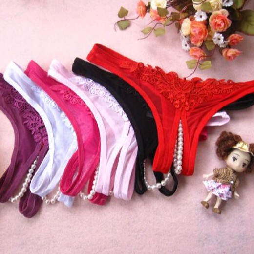 Ɛѵҽ Celana Dalam Wanita Renda Briefs CD Pakain Dalam Kolor Seksi G String Mutiara Undies Sempak 1078