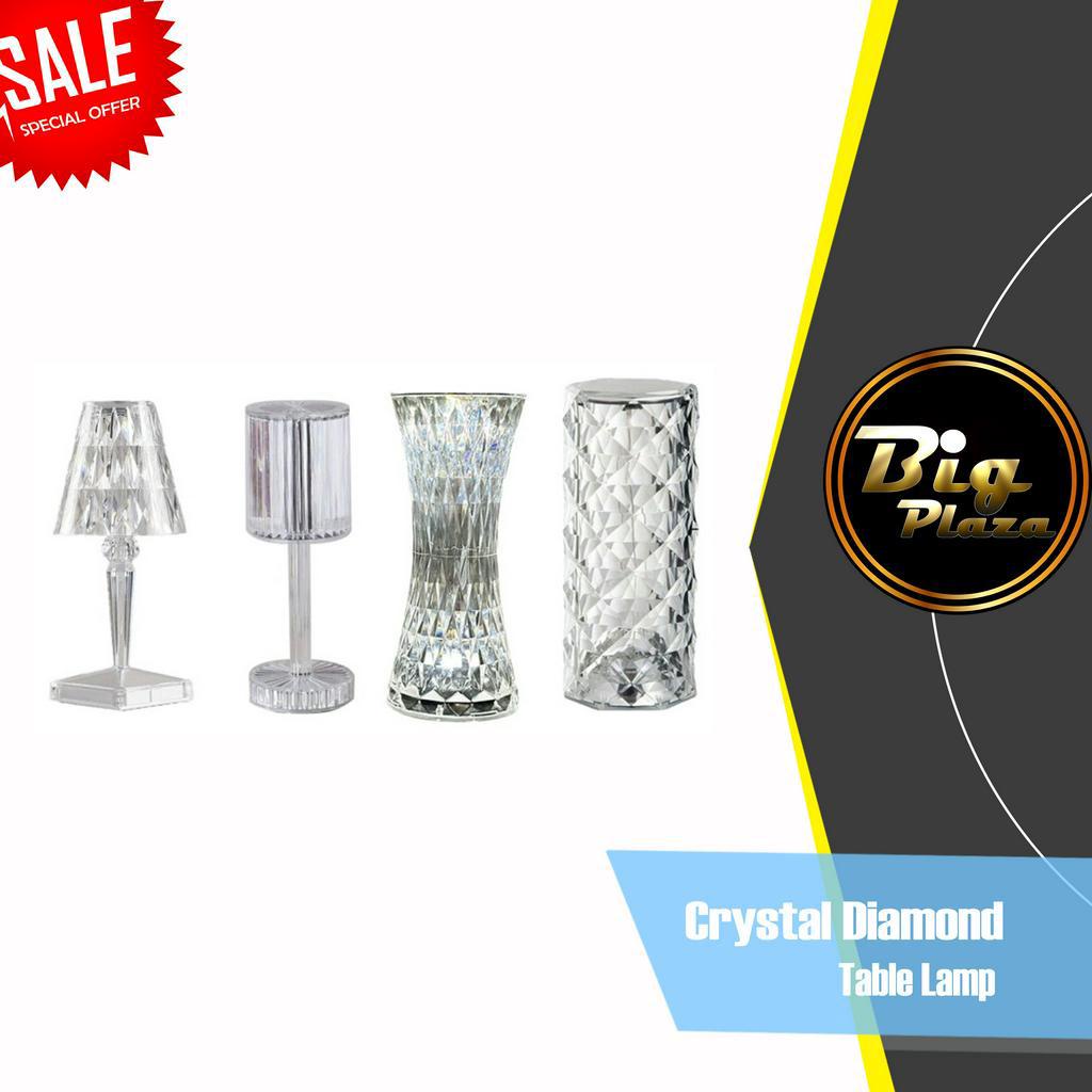 Lampu Meja LED Crystal Diamond Table Lamp RGB Colour Light 0899