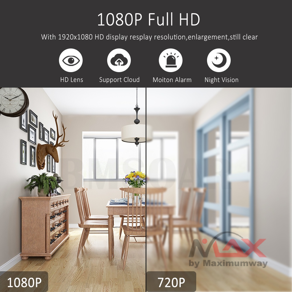 ZOSI CCTV WiFi IP 1080p HD berputar 360 derajat intercom 2 arah penglihatan malam Kamera Two Way Audio IR Motion Sensor 1080p Full HD resolusi tinggi remote dengan HP Android atau IOS Wifi Surveillance Camera Baby Monitor 1080p CCTV HD Smart IP Security