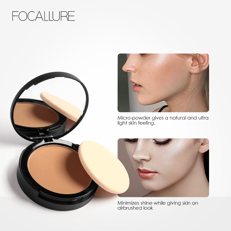 FOCALLURE Natural Matte Pressed Powder Oil Control Waterproof Face Cosmetics FA16