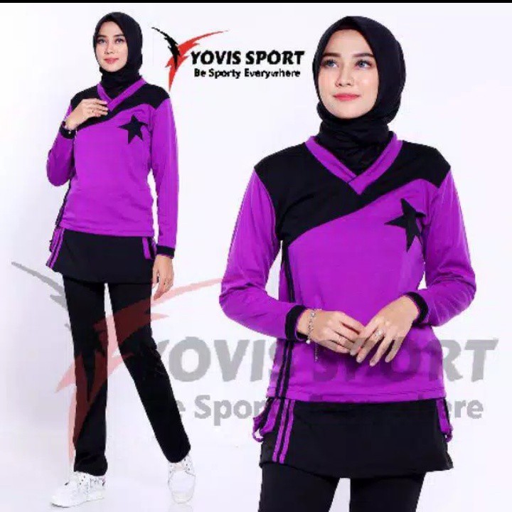 Setelan olahraga wanita/celana senam/baju senam muslimah/jumbo/ukuran jumbo/JUMBO SIZE BINTANG