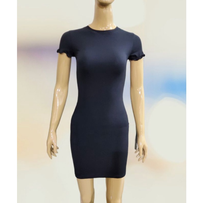 BASIC SLIM DRESS BODYCON NECI BRANDED EXPORT TERMURAH