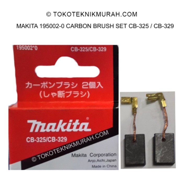 Makita 195002-0 Carbon Brush Set CB-325/CB-329 / CB325 / CB329 Borstel