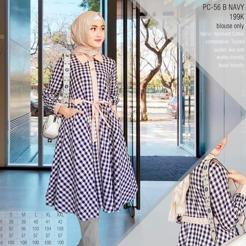 ♦ PC 56 B NEW - ENDOMODA - TUNIK MOTIF KOTAK ♡