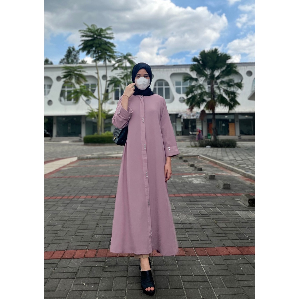 NAMIYA ABAYA DUSTY by YUMNAA HIJAB - ABAYA KEKINIAN - ABAYA CRISTAL - GAMIS CRISTAL - ABAYA PESTA - 