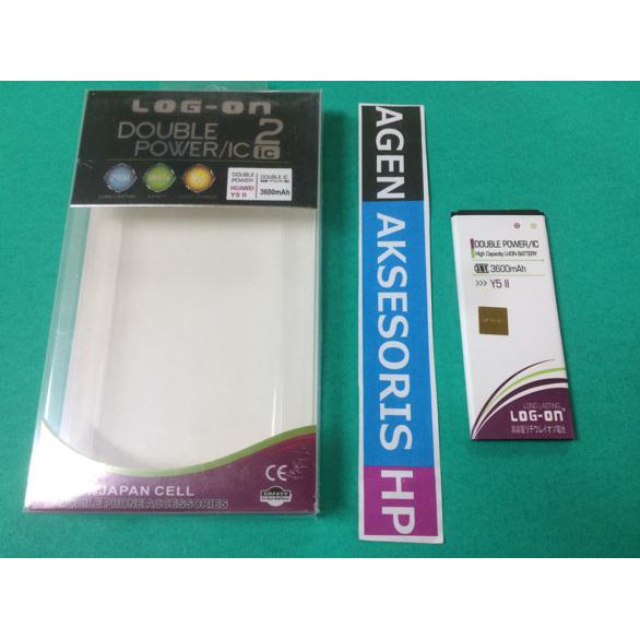 Buruan Batre Huawei Y5 Ii Y52 Y5-Ii 2016 Baterai Log-On Double Power 3600Mah