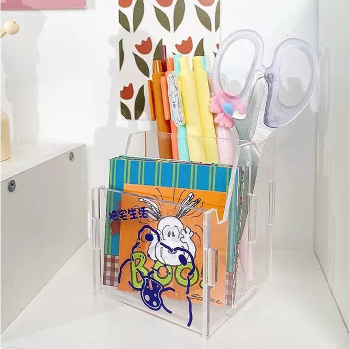 STATIONERY DESK ORGANIZER / RAK MEJA AKRILIK / HOLDER PULPEN ACRYLIC