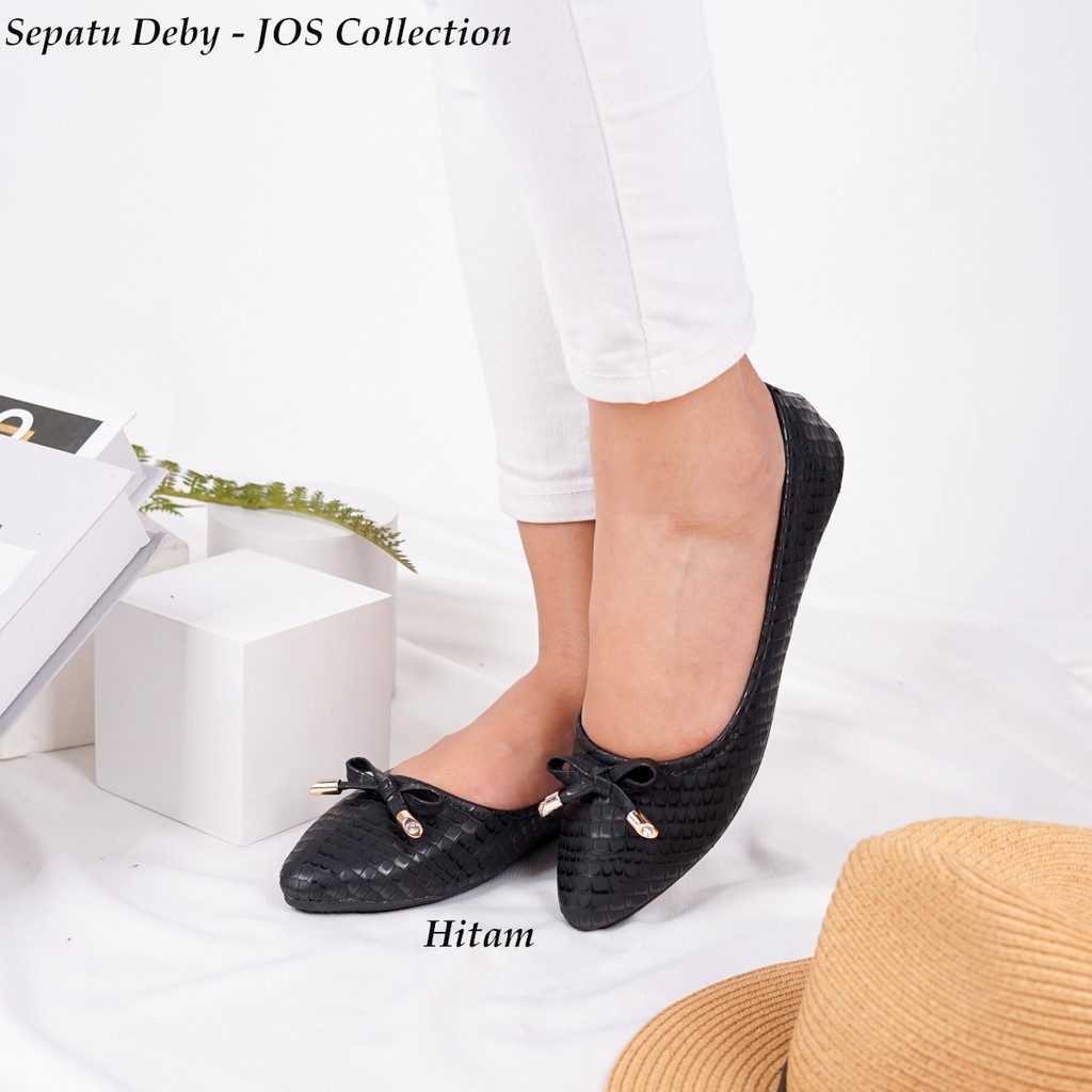 Flat Shoes Wanita - Sepatu Deby Balet Wanita Motif Kulit by JOS Collection