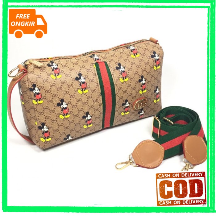 BARU Tas wanita sling bag Import GC Mickey Mouse Bowling (KUALITAS SUPER) READY STOK