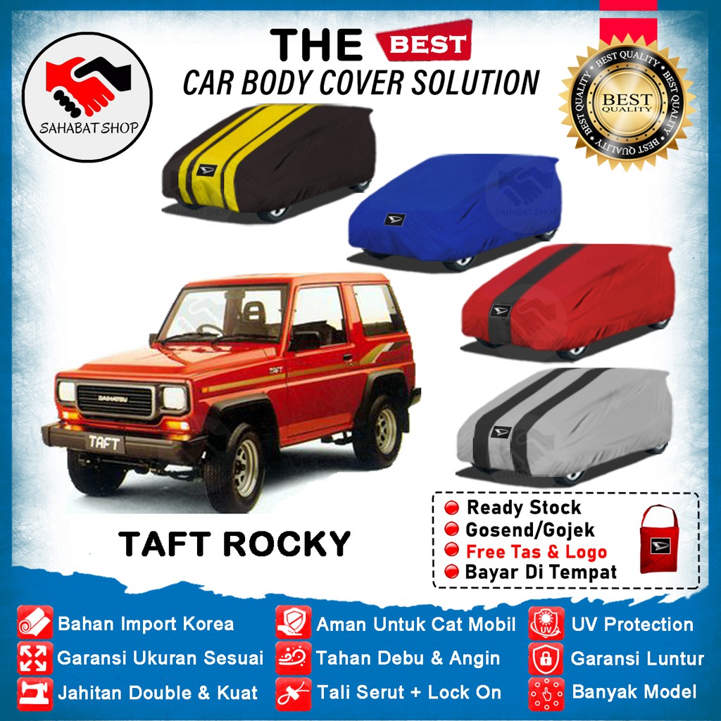 Sahabat Body Cover Mobil Taft / Sarung Penutup Daihatsu Taft Rocky Outdoor 1986 1987 1988 1989 1990 1991 1992 / Tutup Mantel Selimut Mantol Jas Pelindung Kerudung Kerodong Kelambu Terpal Tutupan Pembungkus Mobil Anti Air Waterproof Model Biru