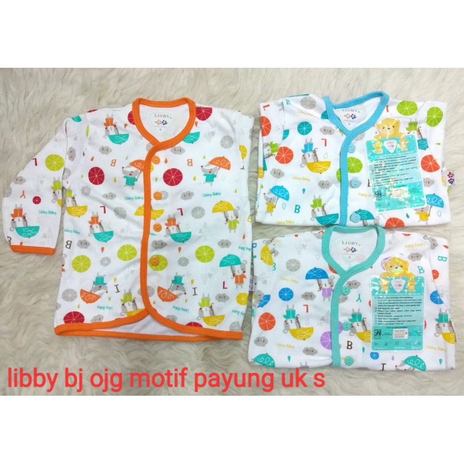 libby atasan 3pc baju panjang kancing depan murah nb ,3-6.s.m.l warna&amp;motif