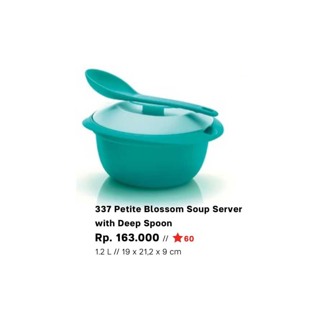 Blue Petite Blossom Soup Server Wadah Saji