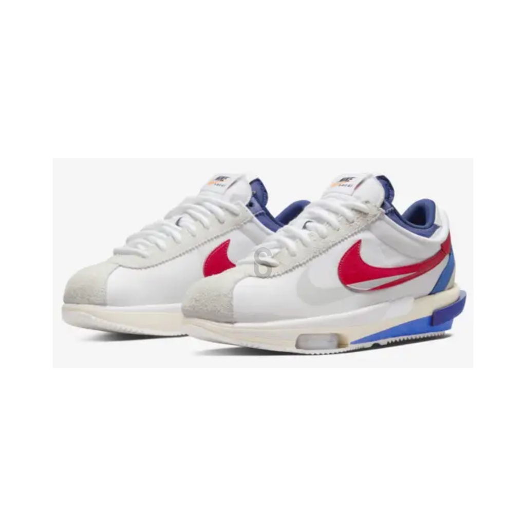 NIKE Cortez x Sacai White Uni Red Blue DQ0581100 ( 100% Authentic )