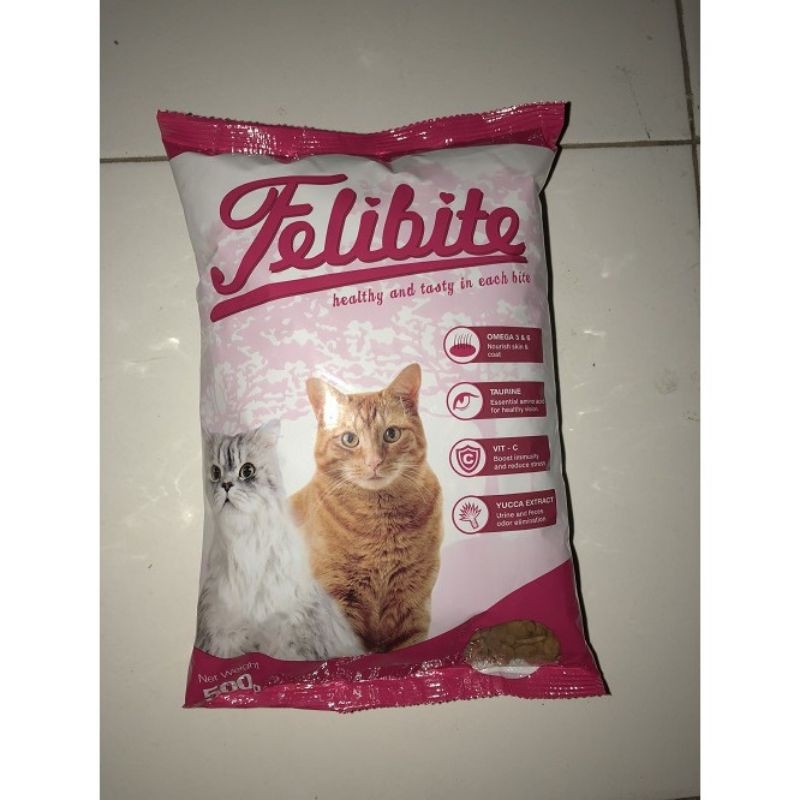Makanan Kucing Felibite 500 gram Mengandung Omega 3&6 Taurin Vit C Yucca Extract