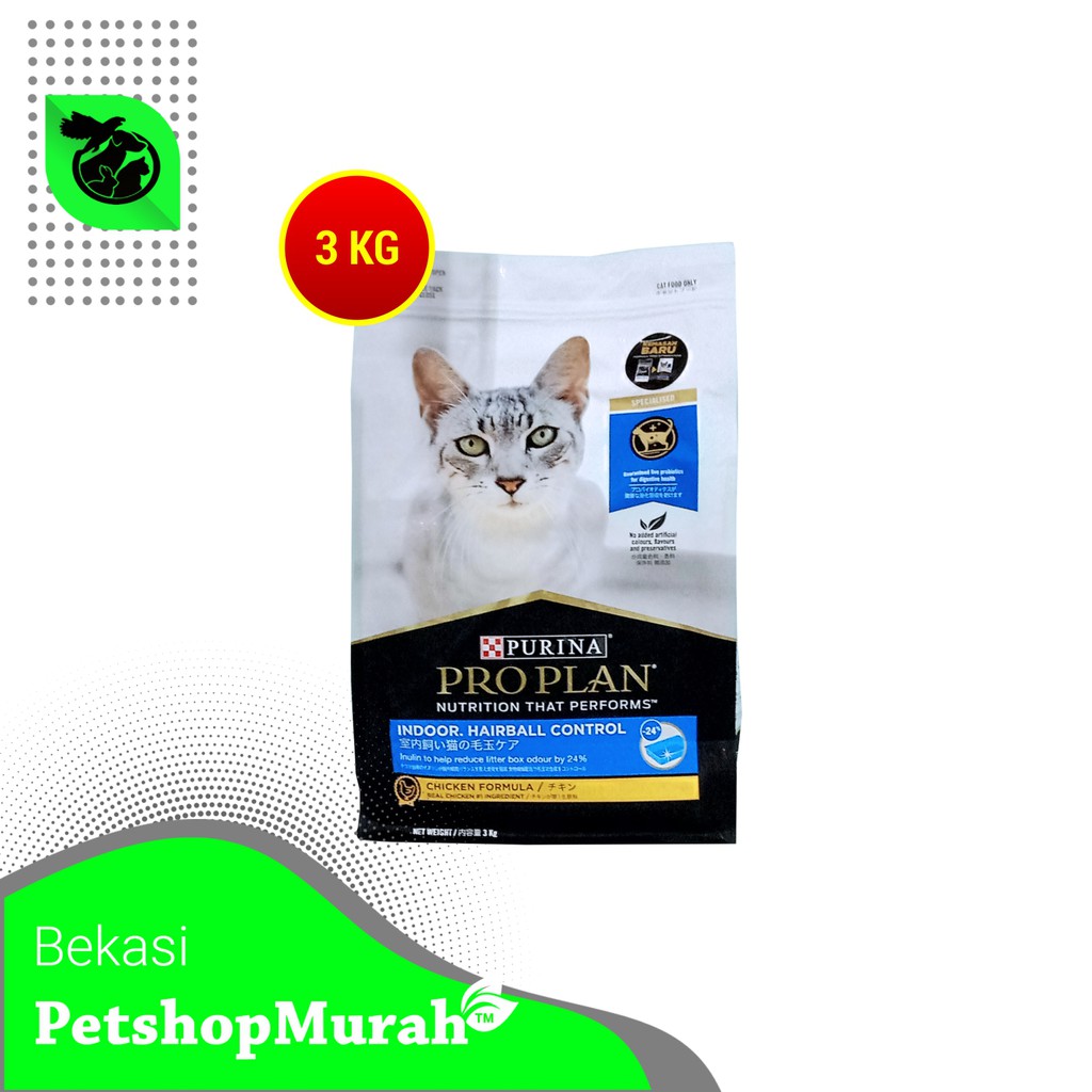 ProPlan Makanan Kucing Indoor Pro Plan Hairball Chicken Ayam 3 Kg