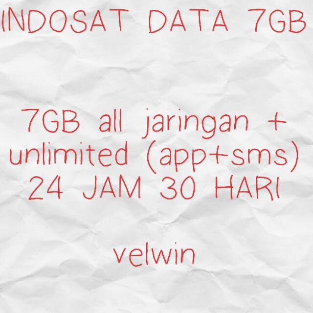 PAKET KUOTA DATA INTERNET INDOSAT 4GB, 5GB, 6GB, 7GB, 8GB, 9GB (BACA DULU DESKRIPSI PRODUKNYA)