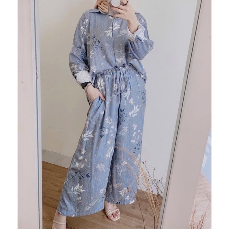 OMYRA ONE SET / KINAN LULU ESPANA LIVIA TARINA AVORA MADIA NACO ELINA ONE SET RAYON TIE DYE-Espana biru
