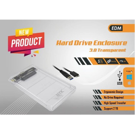 hdd enclosure 2.5 sata usb 3.0 nyk transparan - external case harddisk 2.5 sata 3.0 nyk