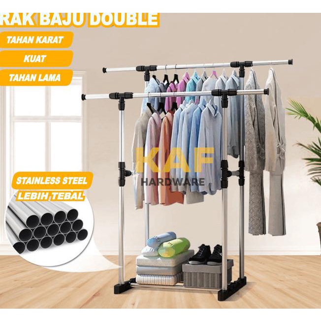 Kirim langsung ｀➥ KAF Tempat Jemuran Baju Cucian Rak Gantungan Baju Handuk Jilbab Murah promo hari i