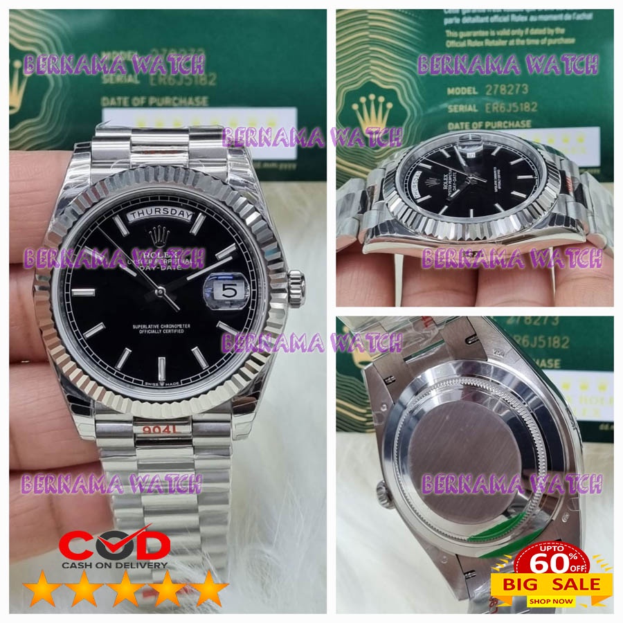 MEGA SALE JAM PRIA RECOMENDED ROLEX AUTOMETIK MESIN SWISS ETA EWF RT BOX ORI STRAP STAINLESS JAM PRI