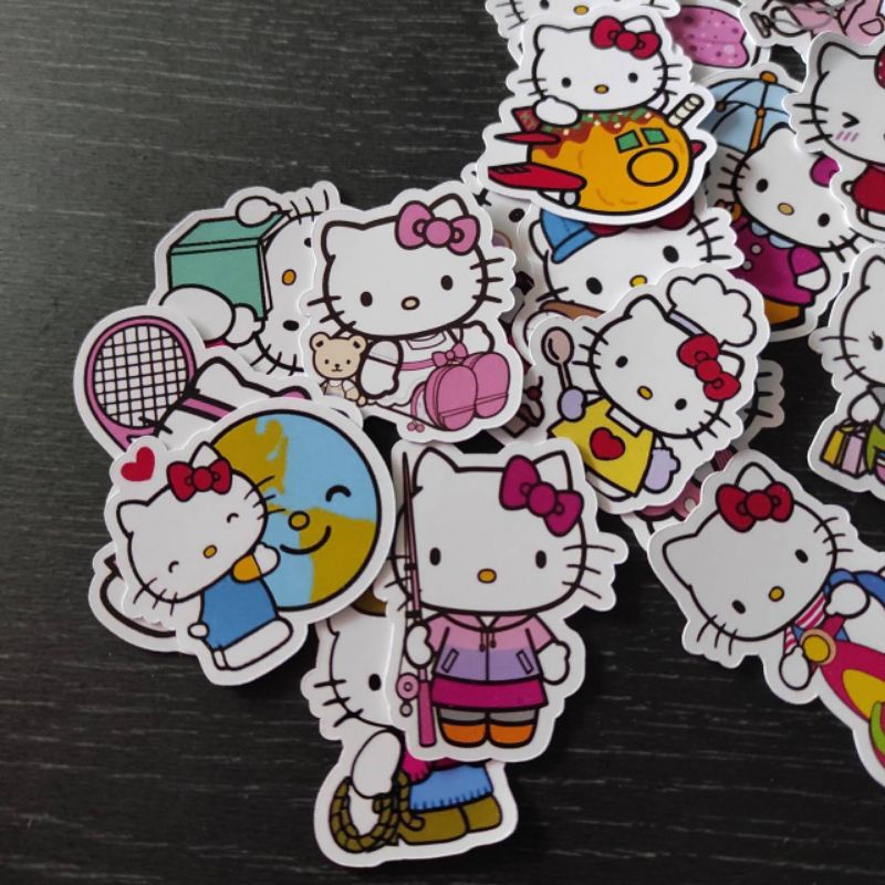 

stiker kertas karakter hello kitty 19pcs stiker aksesoris