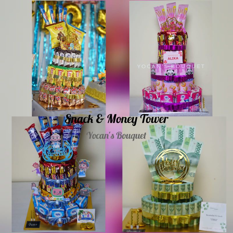 

Snack Tower Money Tower Kue Ulang Tahun