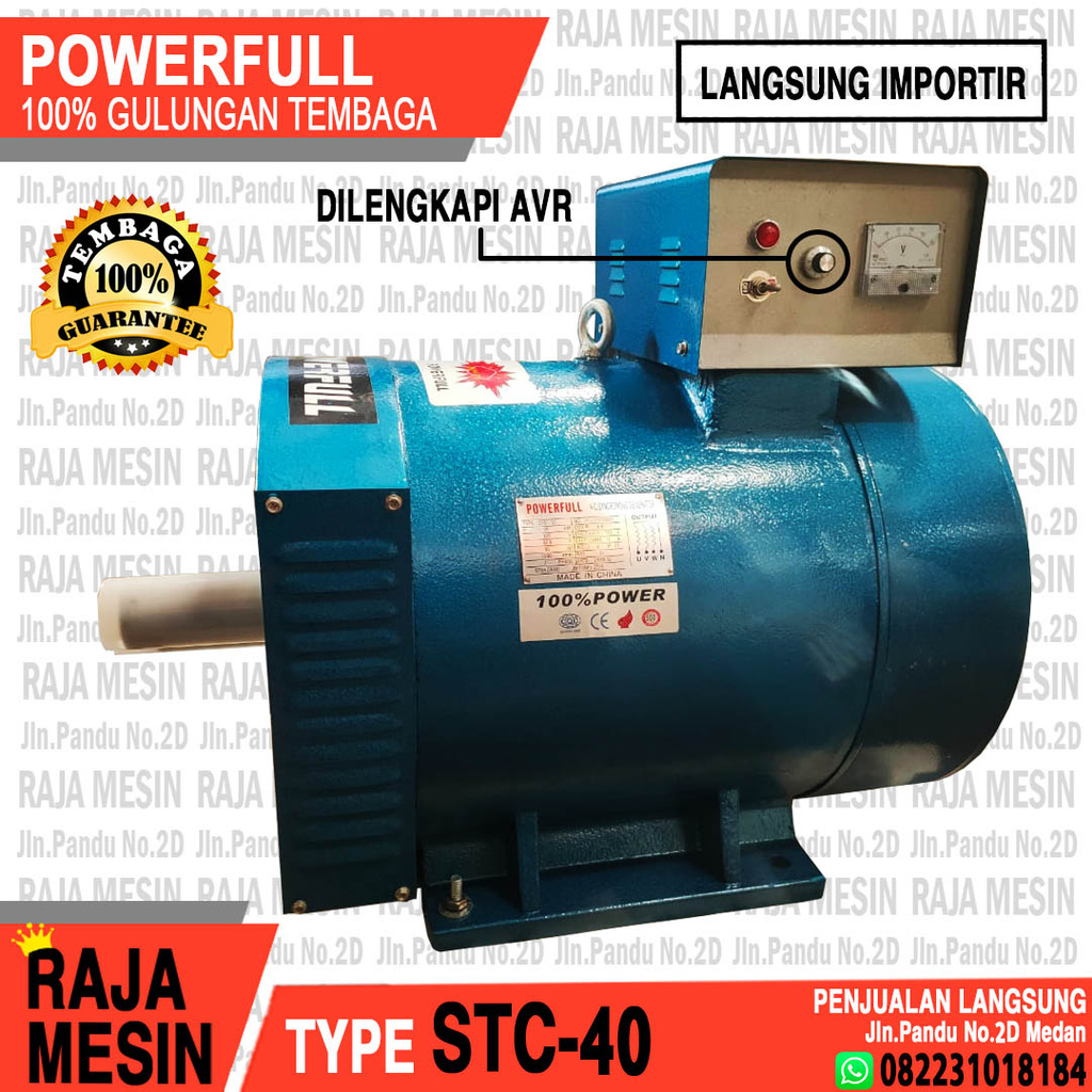 Dinamo Pembangkit Listrik STC-40KW POWERFULL Alternator #100% Tembaga