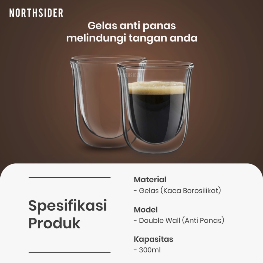 GELAS DOUBLE WALL 300ml KOPI CAPPUCINO TEH ANTI PANAS dan DINGIN