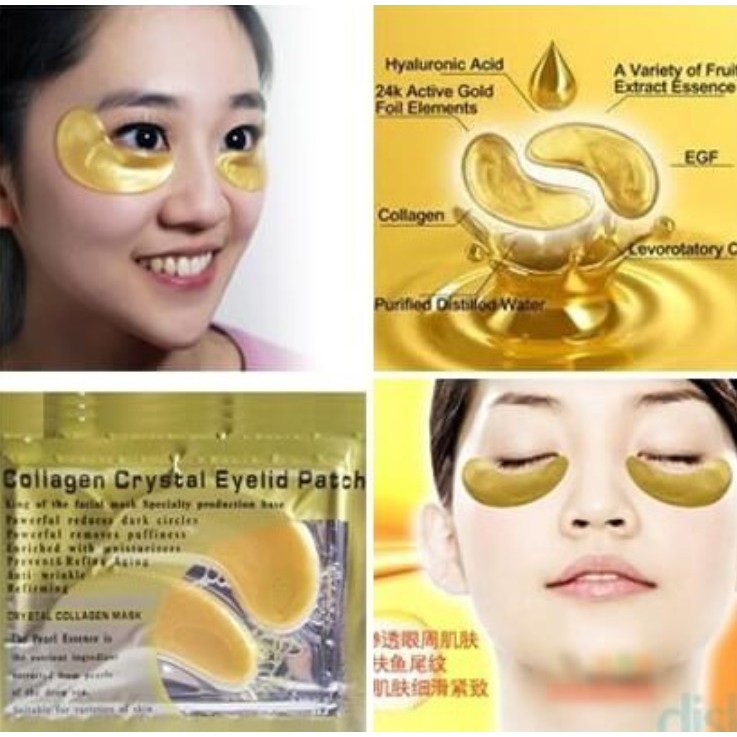 Termurah !! 10 Pcs - Masker Mata Gold Collagen Crystal Eyelid Patch / Collagen Crystal Eye Mask Eyelid Patch / Masker Mata Panda Kantung / Masker Mata Untuk Tidur / Masker Wajah untuk Mata Anti Penuaan Dini / Masker Mata Emas Original - Bisa COD