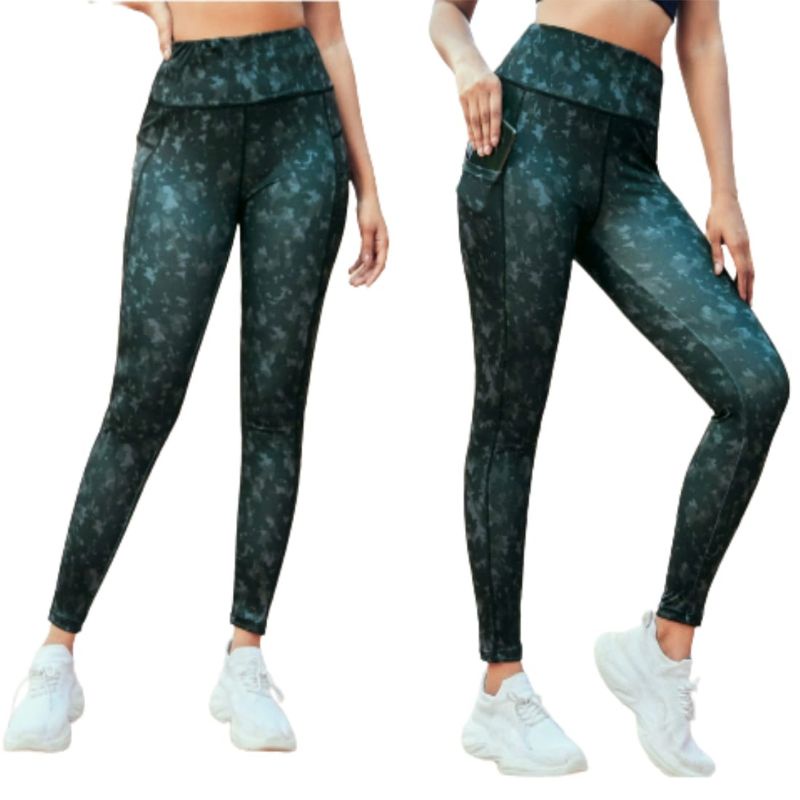 Legging Senam Yoga Aerobik Gym Legging Motif High Waist