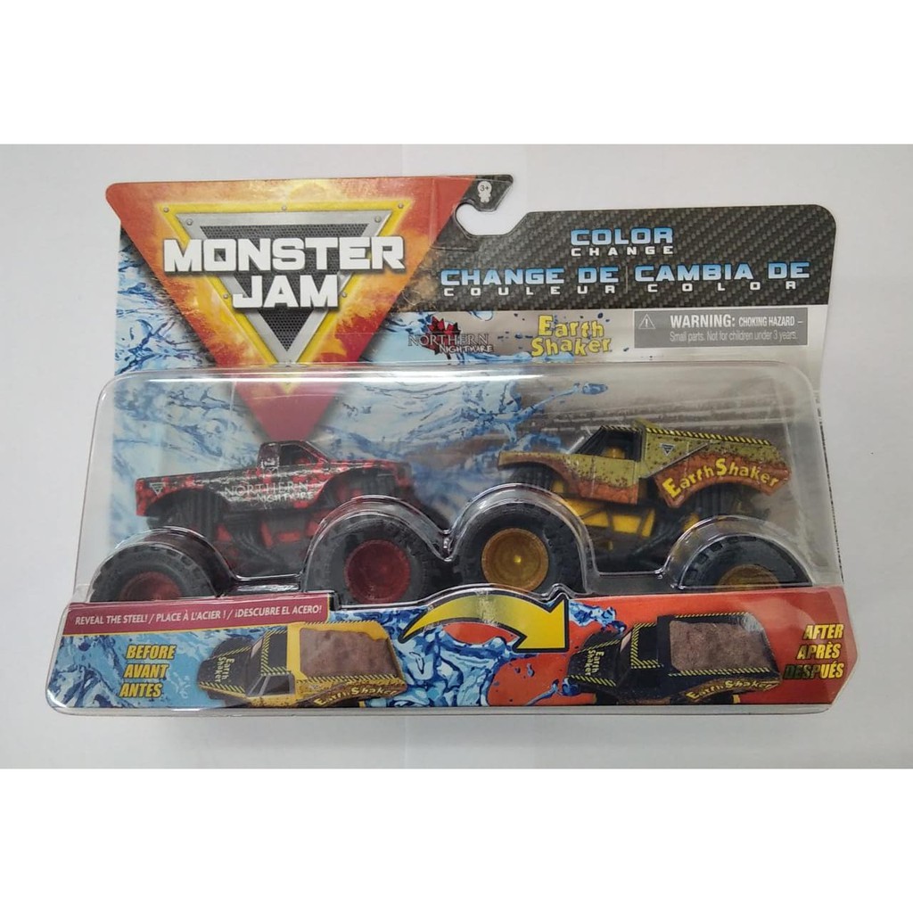 Monster Jam Truck Colour Color Change NORTHERN NIGHTMARE x EARTH SHAKER Diecast Mobil Mainan Anak