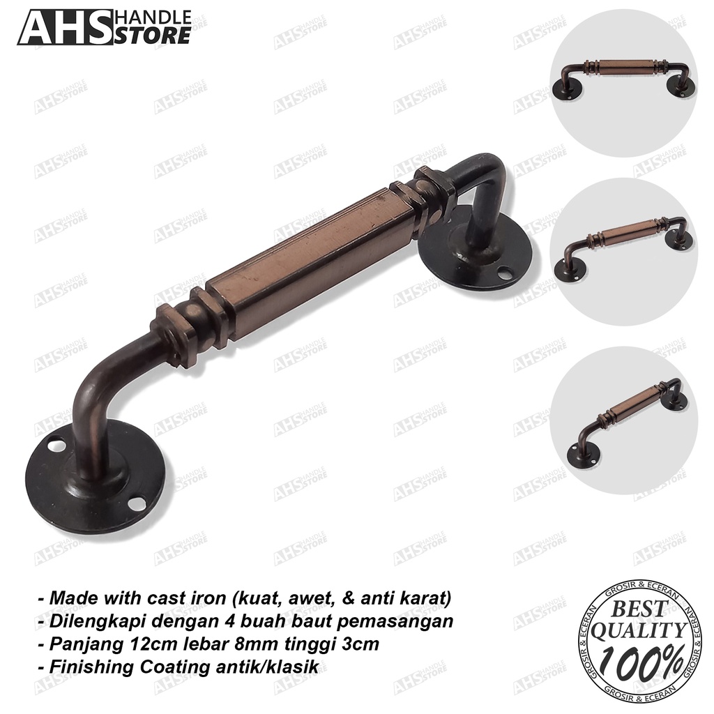 Handle Laci tarikan gagang pintu lemari jendela model Gawang Antik 12cm murah & awet