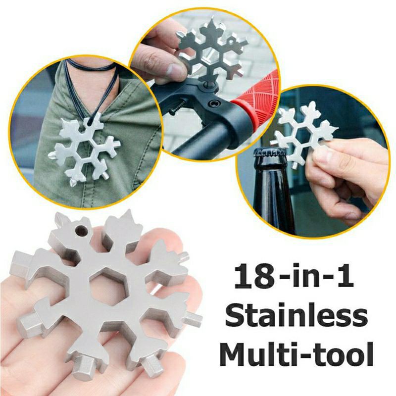 SNOWFLAKE 18IN1 Kunci Serbaguna MULTI TOOL 18 IN 1 SNOW FLAKE MULTI-TOOL POCKET TOOL SPANNER HEX WRENCH BOTTLE