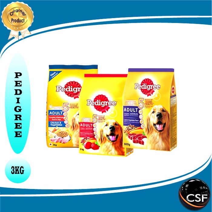 Makanan Anjing Pedigree 3kg ALL VARIAN