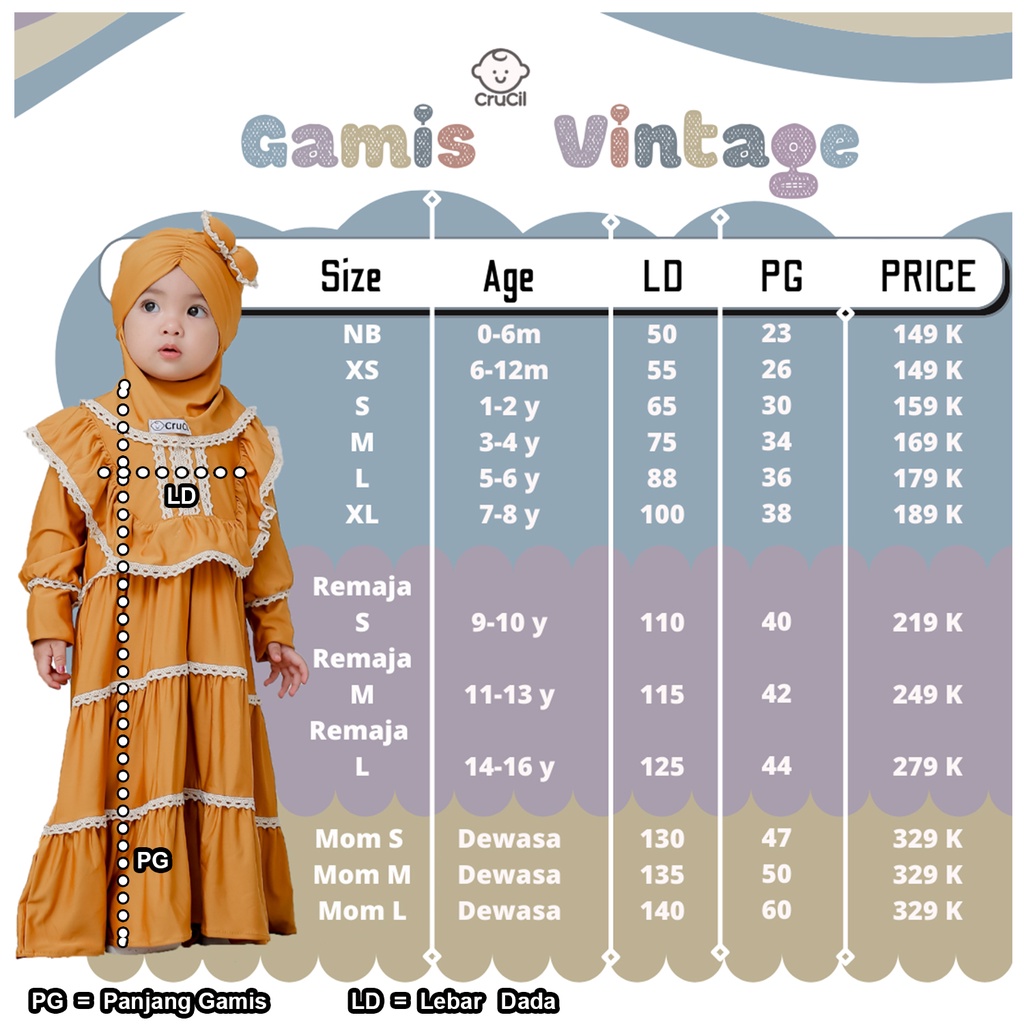 Crucil Gamis Vintage Mommy