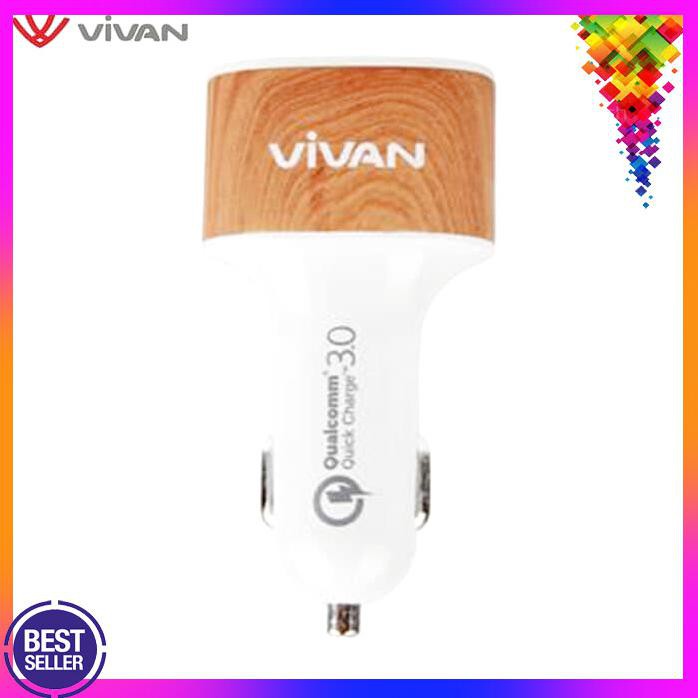 Acc Hp Vivan Qc01 Quick Car Charger Mobil Qualcomm 3.0 Dual Usb Ports