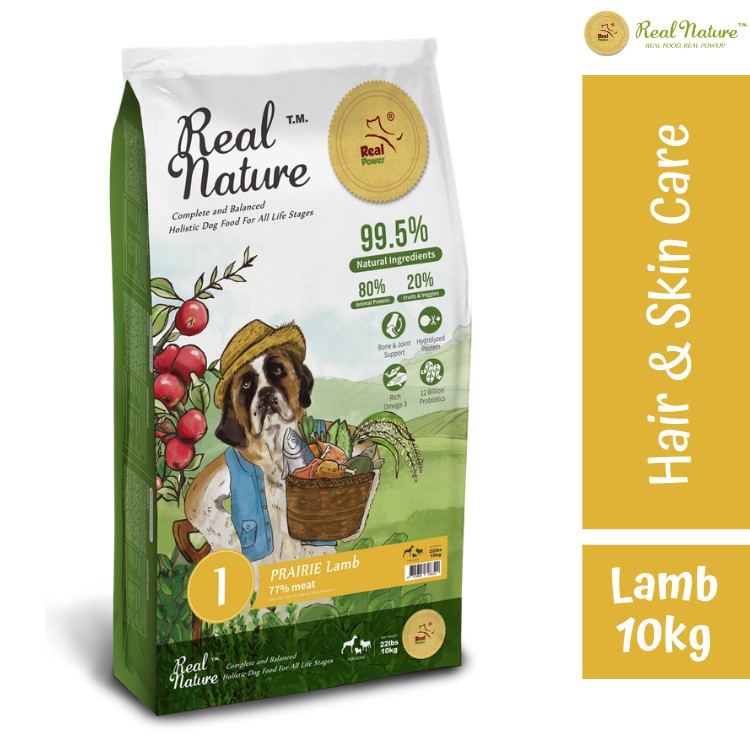 

RealPower - Real Nature Dog Food - Hair and Skin Care - Lamb 10kg |Makanan Anjing Holistic