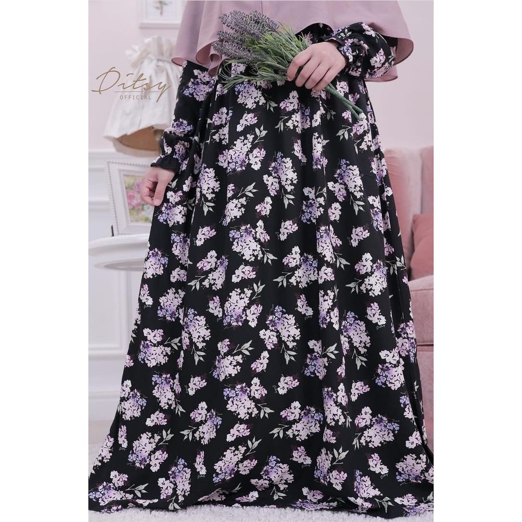 DITSY AIYANA BLACK NIGHTGOWN (JULI 2021)