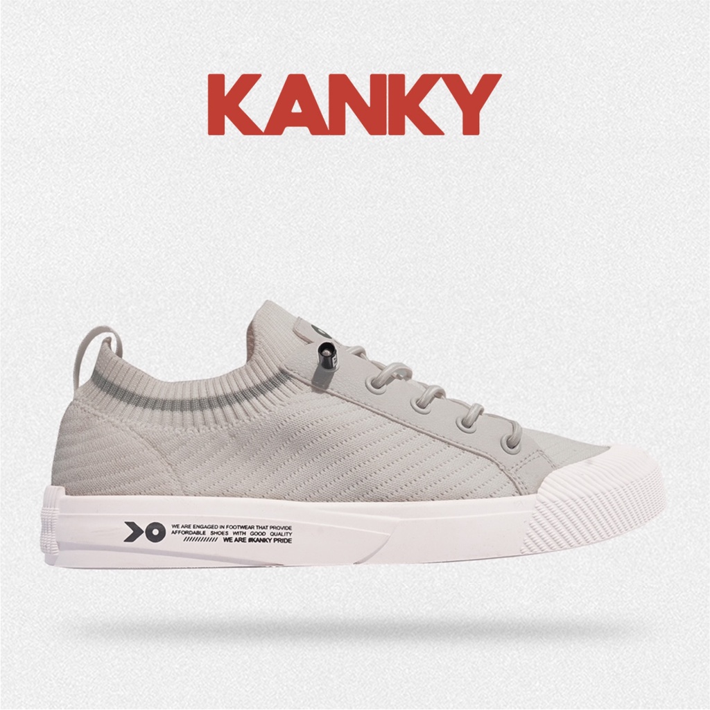 Kanky KISHI SHIBUYA - Sepatu Sneakers Casual Sport Sekolah Pria/Wanita Dewasa Kanky Original-Grey
