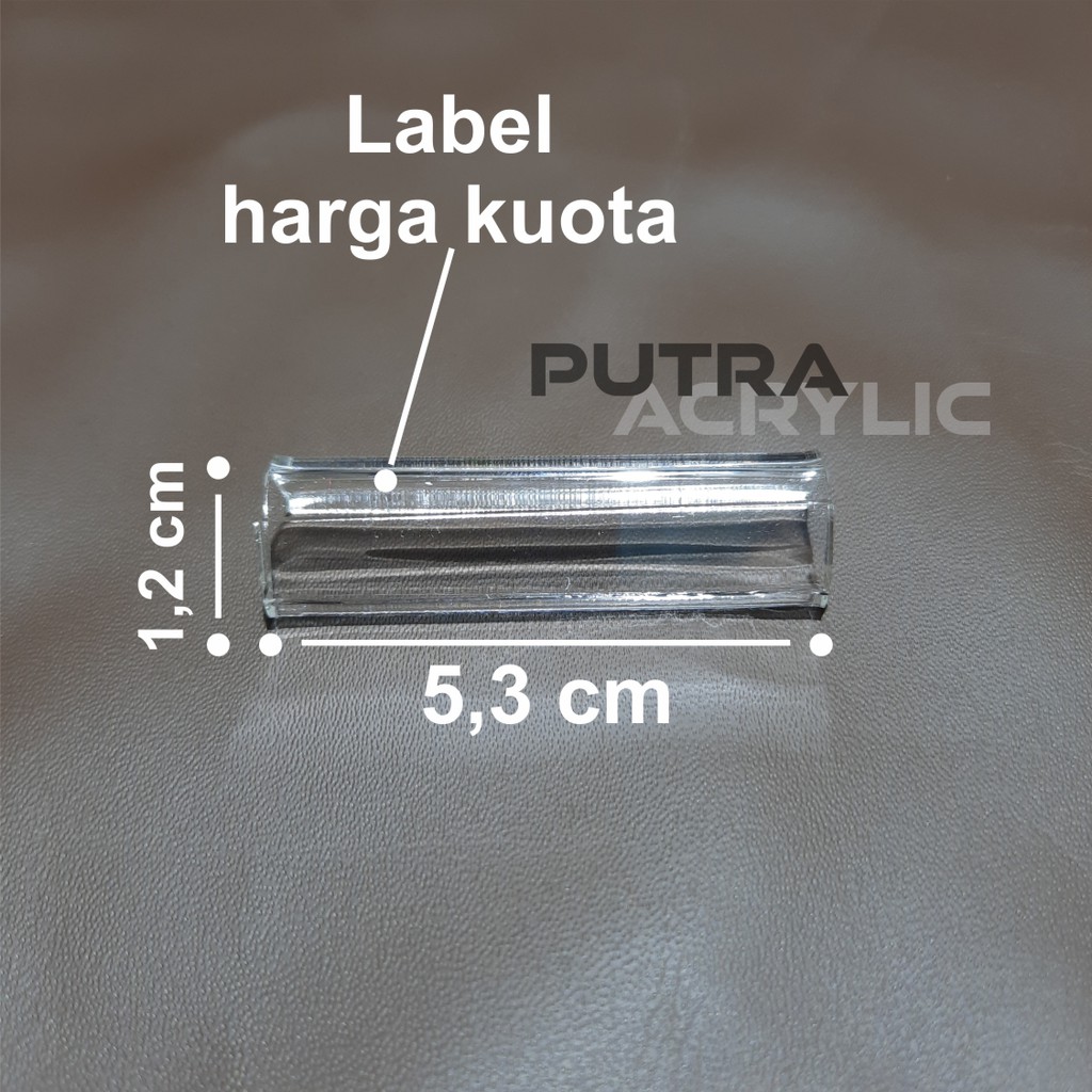 dudukan voucher Price tag akrilik label harga kouta label harga voucer konter label harga paket data