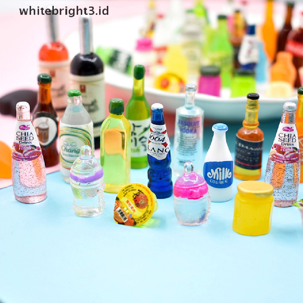 (whitebright3.id) 10 / 20PCS Miniatur Botol Coke / wine Untuk Aksesoris Rumah Boneka