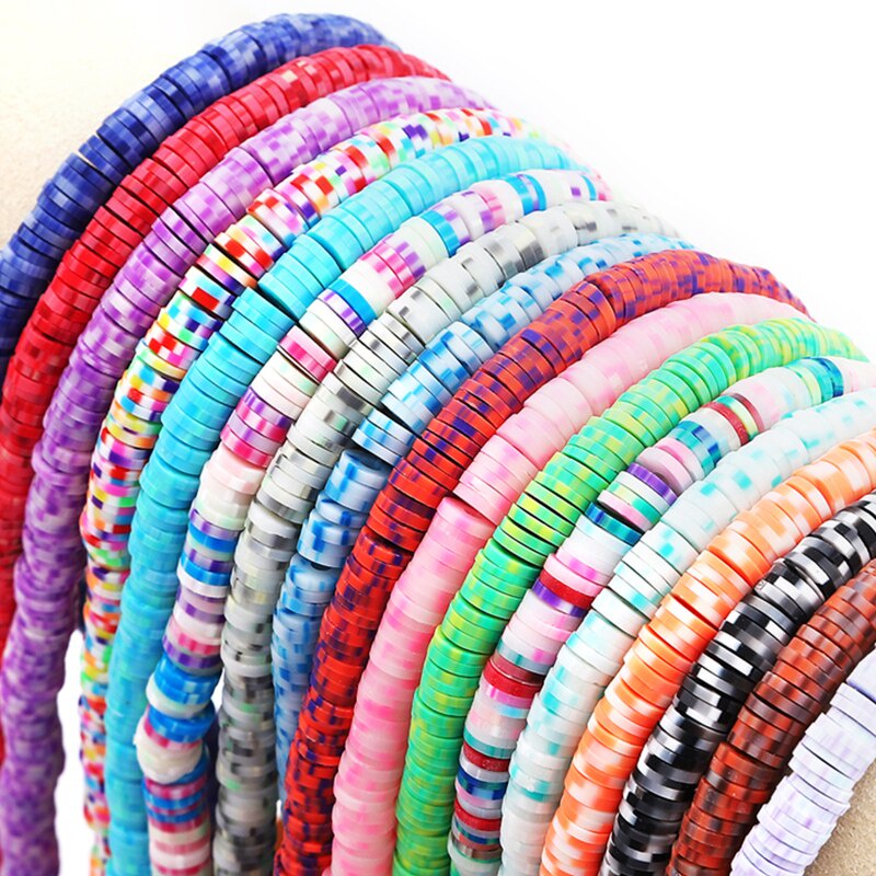 6mm 350pcs DIY Jewelry Findings Clay Beads for Jewelry Making Mix Color Design Bracelet Boho Necklace Jewelry Spacer Colour Disk Beads