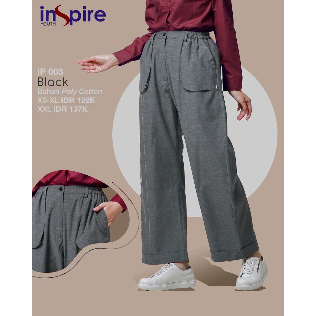 INSPIRE PANTS IP 03 BAHAN POLYCOTTON CELANA PANJANG MUSLIMAH TRENDY [BISA COD]