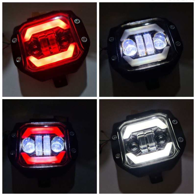 lampu depan klx bf model led daymaker set cover pnp kedok bawaan