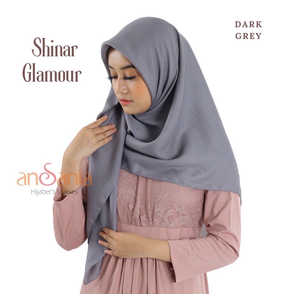 Jilbab Pesta SHINAR GLAMOUR ORIGINAL ANSANIA Hijab Segiempat Luxury 110x110cm