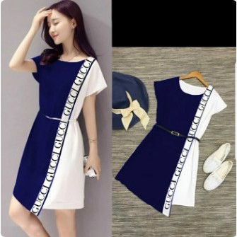 ΦTRF87 DRESS RED NAVY BLACK GREEN gaun pesta imlek dres wanita dewasa merah baju size L cewe ஆஆ