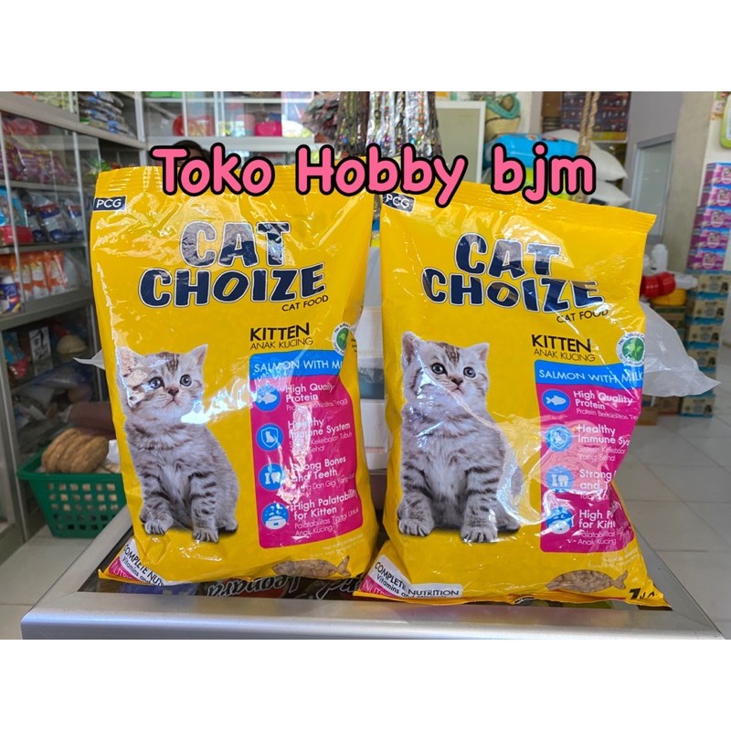 Cat choize kitten 1 kg - makanan kucing anakan catchoize kiten 1kg tuna salmon junior pink kuning