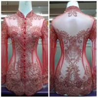KEBAYA LENGAN PANJANG +LONGTORSO MERAH